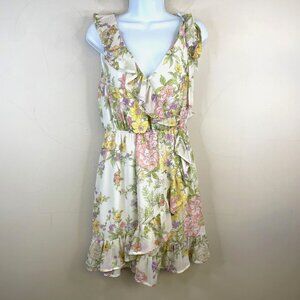 Y2K‎ Womens Cottagecore Coquette Dress Size S Chiffon Ruffle Garden Floral Party